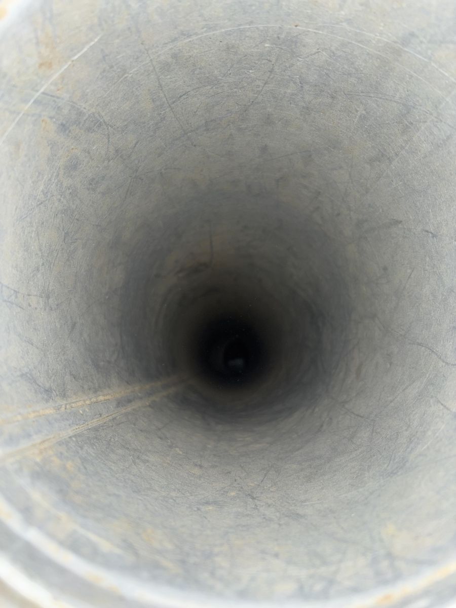 The same dryer vent pipe after cleaning
