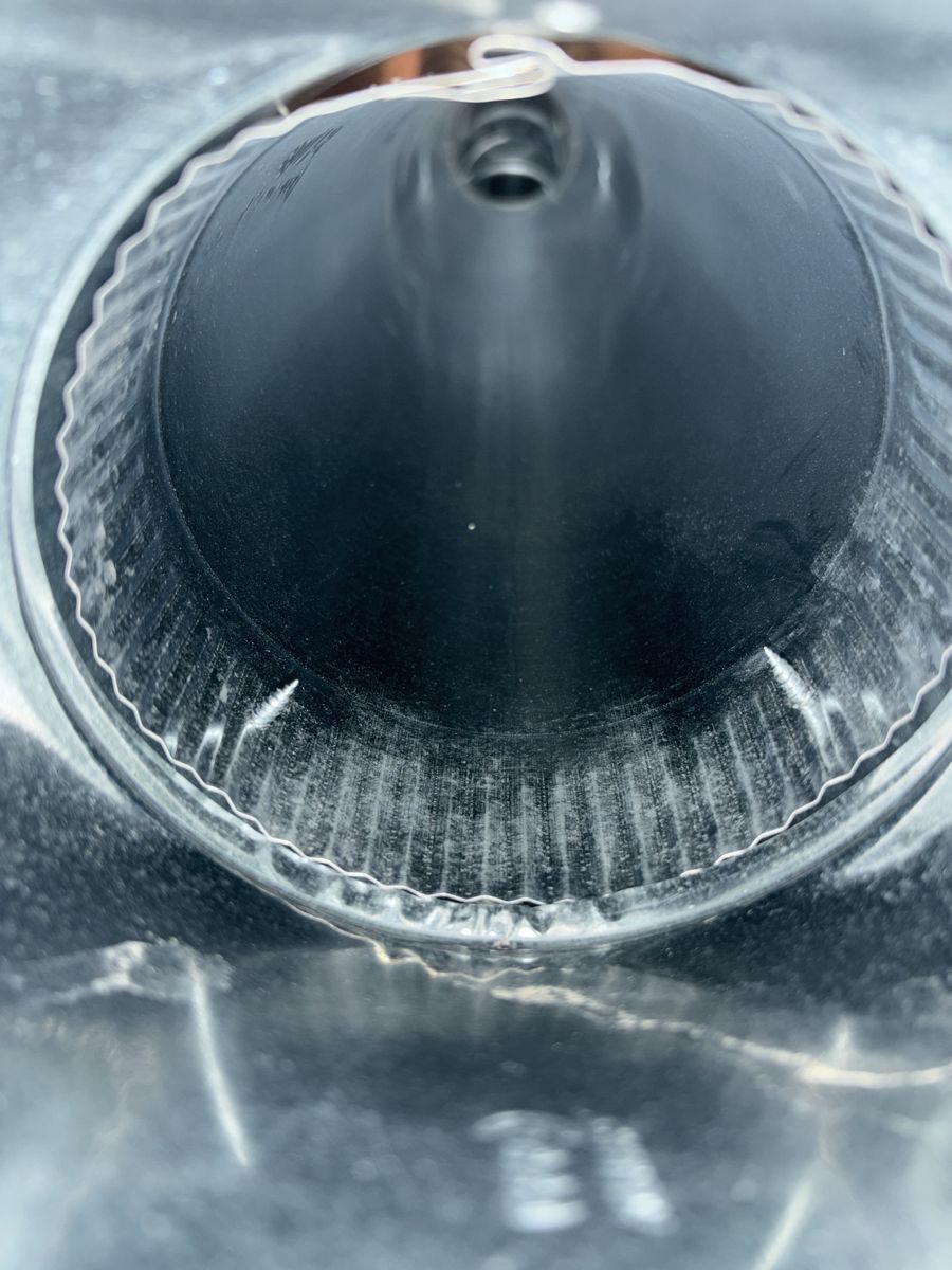 The same duct takeoff after cleaning