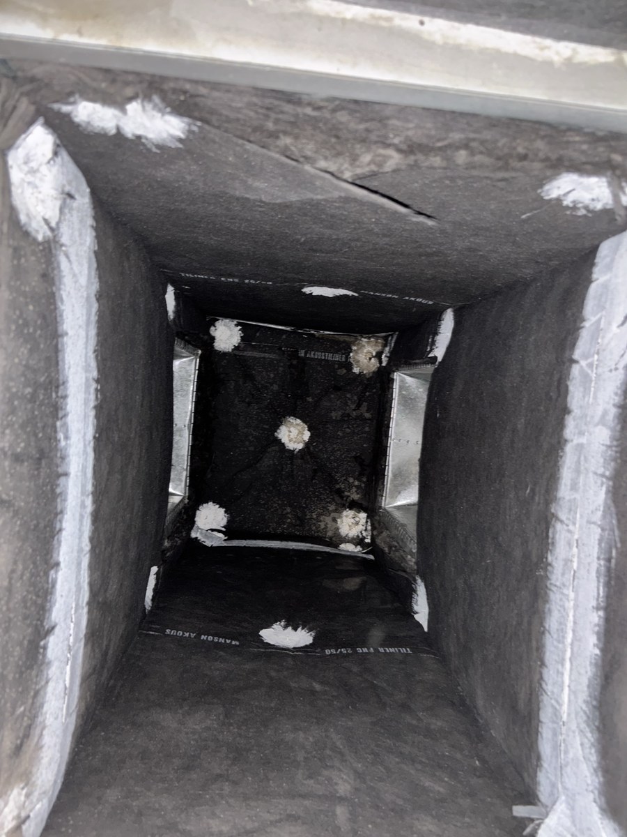 The same lined duct after cleaning