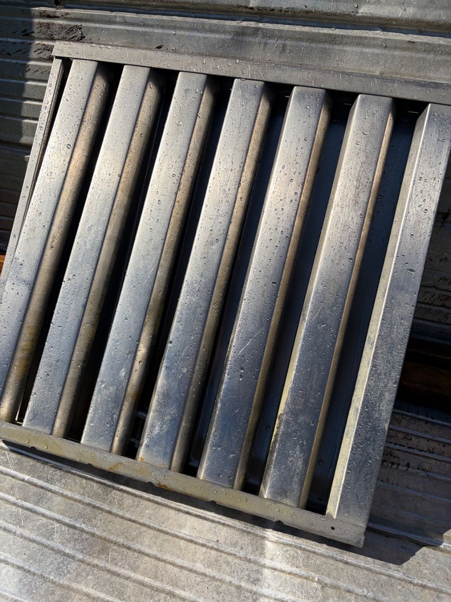 A kitchen hood filter from the same job after cleaning